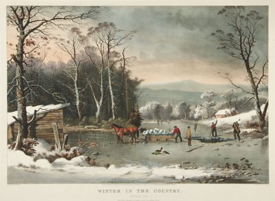 Vinter på landet, bliver is af Currier and Ives