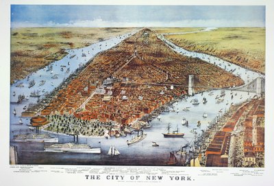 City of New York, 1876 af N. and Ives, J.M. Currier