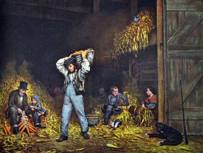 Currier & Ives Illustration 1800-tallet. Afskalning af N. and Ives, J.M. Currier