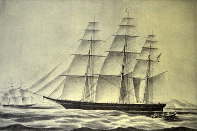 Currier & Ives Illustration 1800-tallet. Clipper-skibet Hurricane af N. and Ives, J.M. Currier