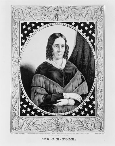 Sara Polk, 1846 af N. and Ives, J.M. Currier