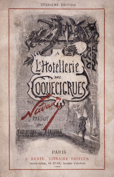 Book "Hotelleriet les coquecigrues". Blyantsnoter, forord af Theodore de Banville af Nadar