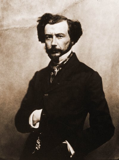 Portræt af Maxime Du Camp, forfatter 1822-1894 (foto) af Nadar