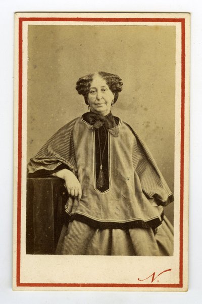 Portræt af forfatteren George Sand (1804-1876) (Aurore Dupin), baronesse Dudevant. Visitkort af Nadar