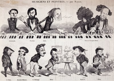Serien "" Musikere og malere" fra "Le Petit journal pour rire" af Nadar