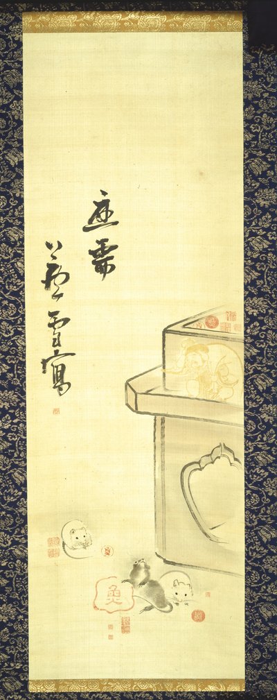 Billede af Daikoku og kunstnerens segl af Nagasawa Rosetsu
