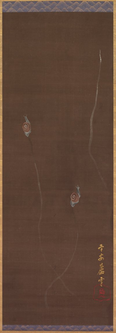Snegle på en væg, 1700-tallet. af Nagasawa Rosetsu