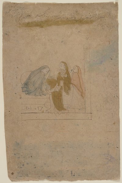 En dame med ledsagere, ca. 1775-80. af Nainsukh