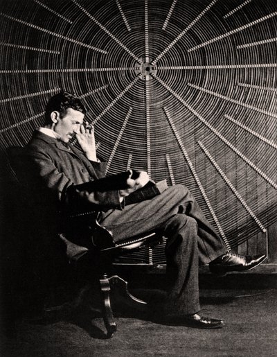 Portræt af Nikola Tesla, 1890 af Napoleon Sarony