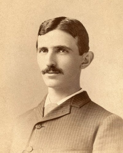 Portræt af Nikola Tesla ca.1885 af Napoleon Sarony