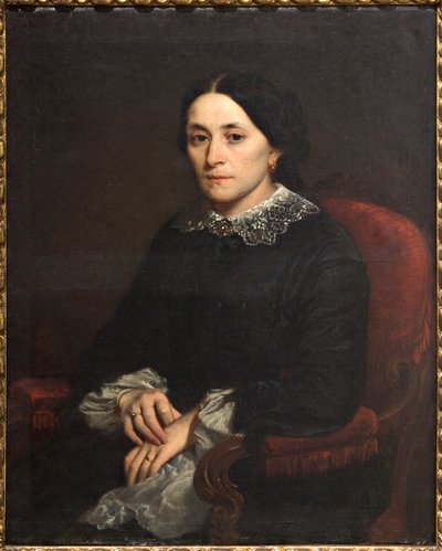 Portræt af en gentlewoman (olie på lærred) af Narciso Malatesta