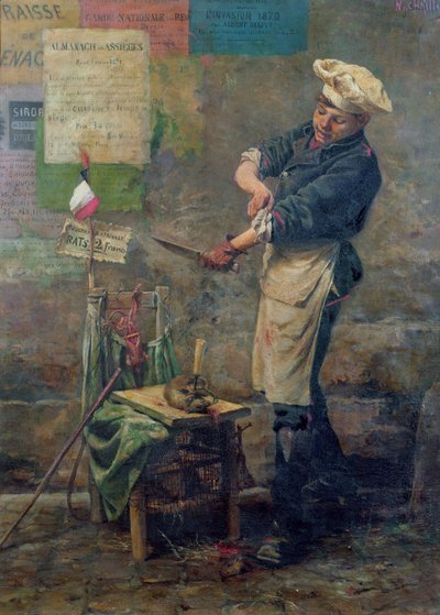 Rottesælger under belejringen af Paris, 1870 af Narcisse Chaillou