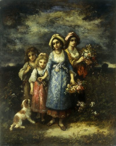 Blomstersamlerne, 1873 af Narcisse Virgile Diaz de la Peña