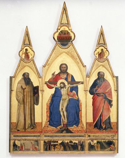 Den hellige treenighed med St. Romuald og St. Andrew, 1365 (tempera på panel) af Nardo di Cione Orcagna
