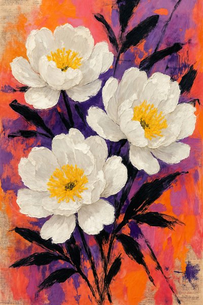 Abstrakte pæonblomster af Natalie Bruns
