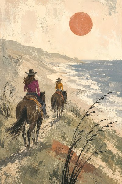 Ridetur langs kysten ved solnedgang af Natalie Bruns