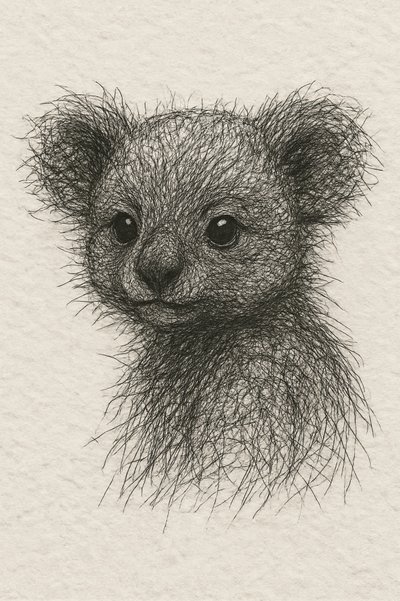 Sød tegning af en babykoala af Natalie Bruns