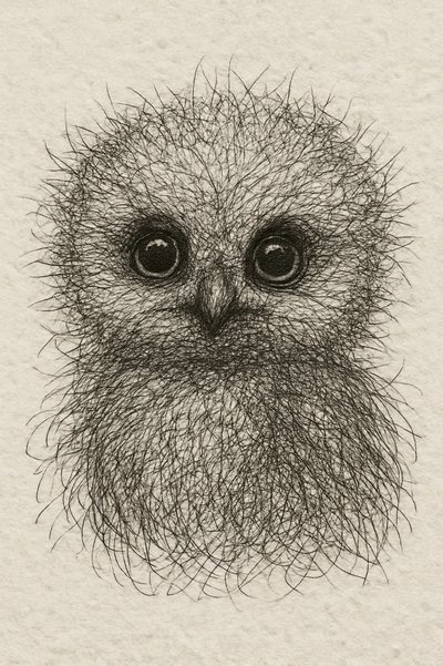 Sød, fluffy babyugle af Natalie Bruns