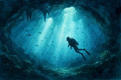 Dykker i Deep Blue-hulen af Natalie Bruns
