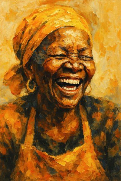 Portræt af »Golden Laughter« af Natalie Bruns
