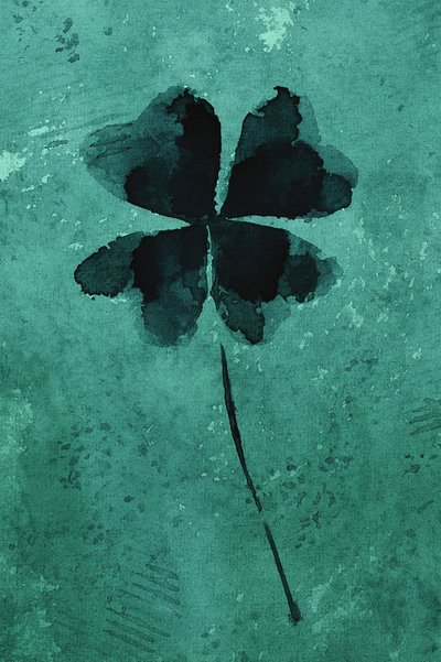 Lucky Teal Clover af Natalie Bruns