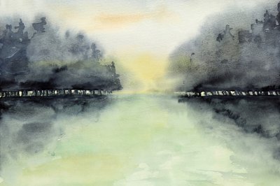 Spejlbillede i den tågede sø af Natalie Bruns