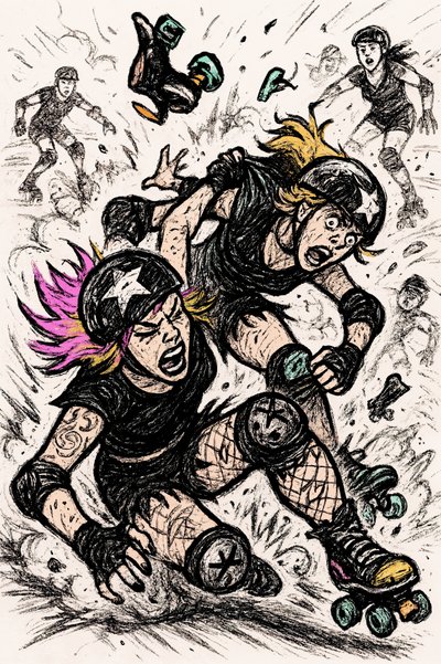 Uheld ved roller derby af Natalie Bruns