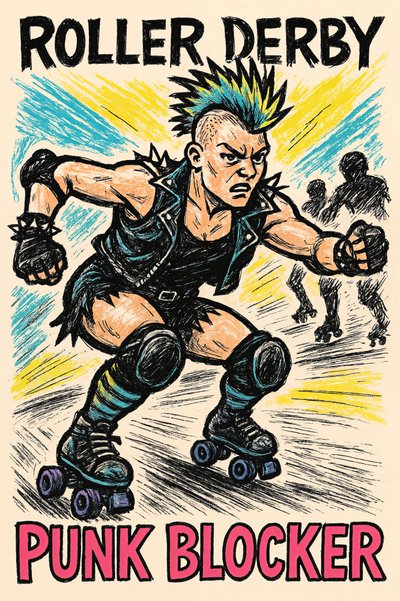 Roller Derby Punk Blocker af Natalie Bruns