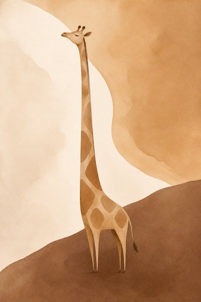 Fredfyldt landskab med giraffer af Natalie Bruns