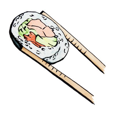 Sushi-rulle med spisepinde af Natalie Bruns