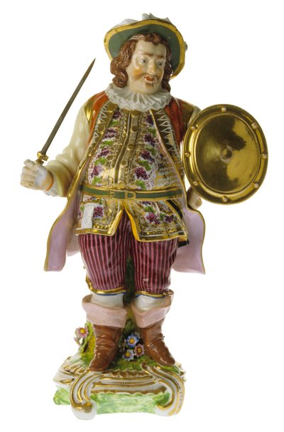 Engelsk porcelænsfigur fra det 18. århundrede af skuespilleren David Garrick af Nathan Benn