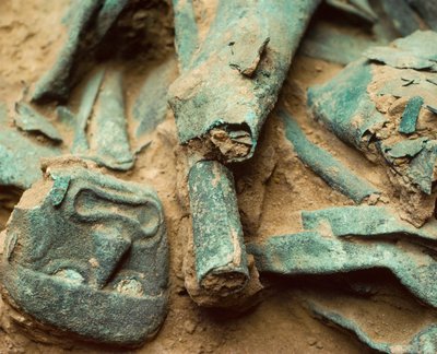 Forgyldt kobberskat begravet i Moche-kongegraven Lord of Sipan af Nathan Benn