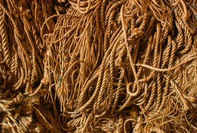 Reb fremstillet af naturlige manilafibre på Columbian Rope Companys fabrik i Auburn,... af Nathan Benn