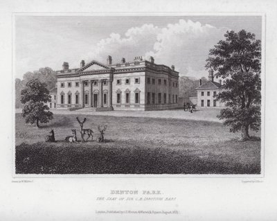Denton Park, sæde for Sir CH Ibbotson (gravering) af Nathaniel (after) Whittock