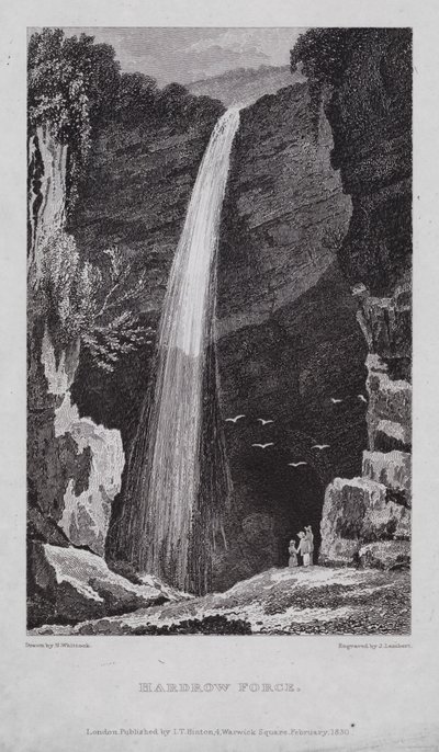 Hardrow Force (gravering) af Nathaniel (after) Whittock