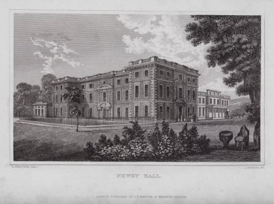 Newby Hall (gravering) af Nathaniel (after) Whittock