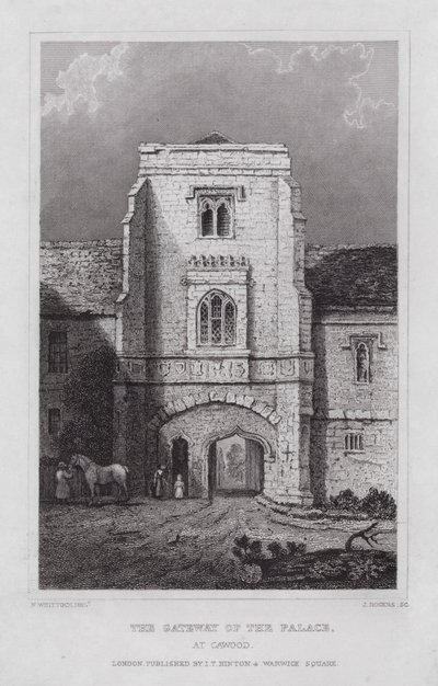 The Gateway of the Palace, ved Cawood (gravering) af Nathaniel (after) Whittock