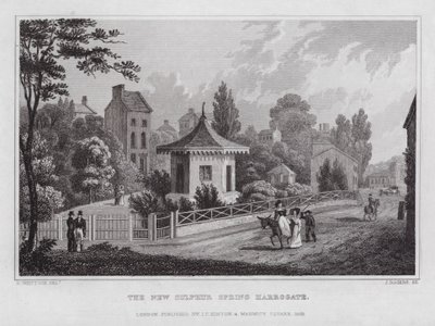 The New Sulphur Spring, Harrogate (gravering) af Nathaniel (after) Whittock