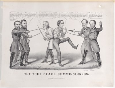 The True Peace Commissioners, 1865., 1865. Skabere: Nathaniel Currier, James Merritt Ives, Currier og Ives. af Currier and Ives