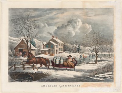 Amerikanske gårdscener, vinter af Nathaniel Currier