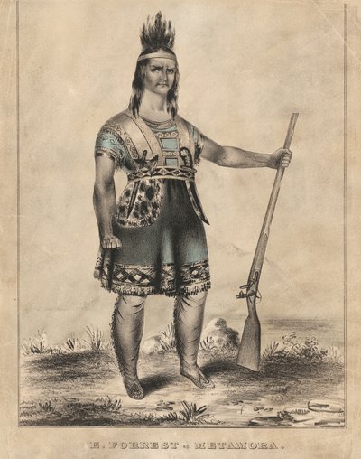 E. Forrest som Metamora af Nathaniel Currier