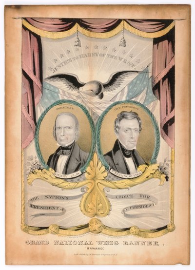 Grand National Whig Banner, "Fremad" af Nathaniel Currier