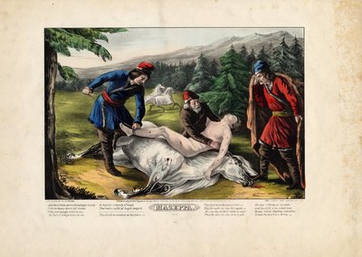 Mazeppa, 1846 (plade fire af fire, se også 331978, 331979 og 331980) af Nathaniel Currier