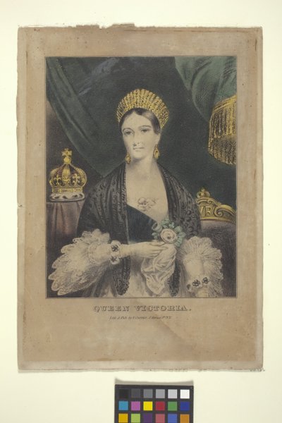 Dronning Victoria (håndfarvet litografi) af Nathaniel Currier