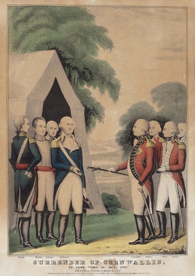 Overgivelse af Cornwallis: I York-Town Va. oktober 1781 af Nathaniel Currier