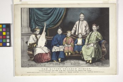 Den levende kinesiske familie (håndfarvet litograf) af Nathaniel Currier