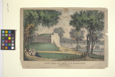 Graven af genl. W. H. Harrison (håndkoloreret litografi) af Nathaniel Currier