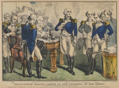 Washington tager afsked med officererne i hans hær - ved Francis