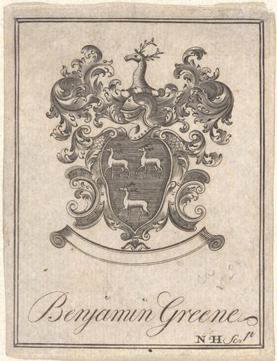 Benjamin Greene - Bogplade af Nathaniel Hurd