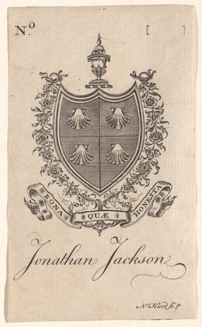 Bogplade af Jonathan Jackson af Nathaniel Hurd